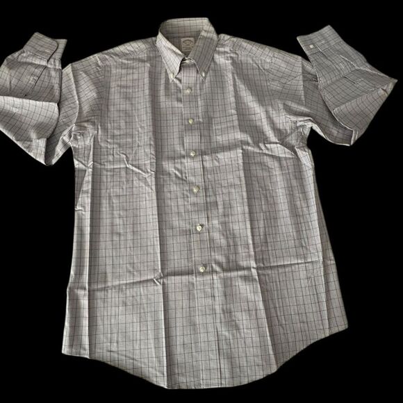 Brooks Brothers 346 White, and Red Dress Shirt with Plaid Pattern - Picture 5 of 9